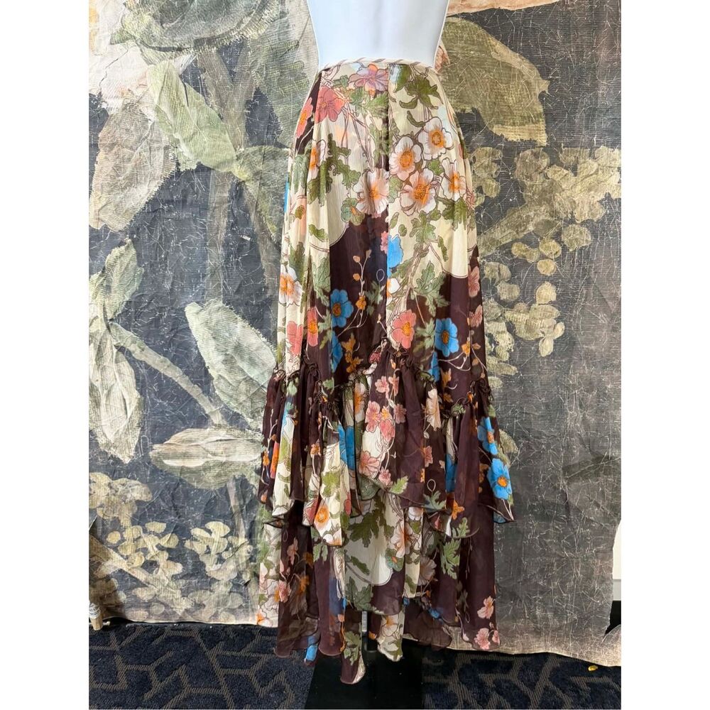 Free People Palermo Villa Chiffon Maxi Skirt Size S - Picture 5 of 9